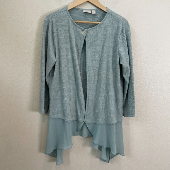 Lori Goldstein LOGO Womens Medium Asymmetrical One Button Cardigan Jacket - Picture 6 of 10